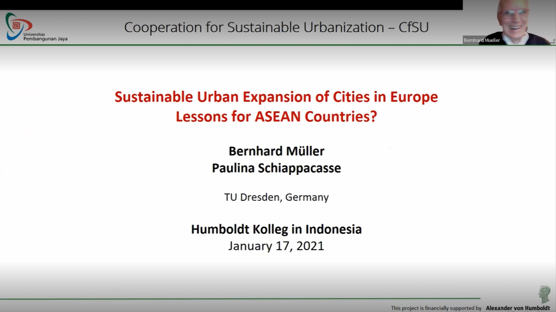 Humboldt Kolleg Urban Parnership Melting Pot (dokumentasi UPJ)